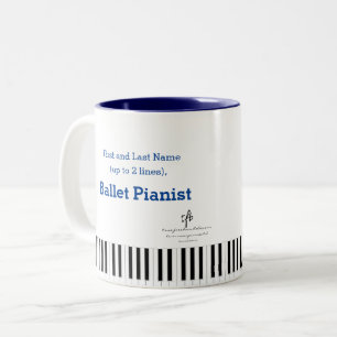 Deep Blues I PDD White Ballet Pianist Pers. Two-Tone Coffee Mug