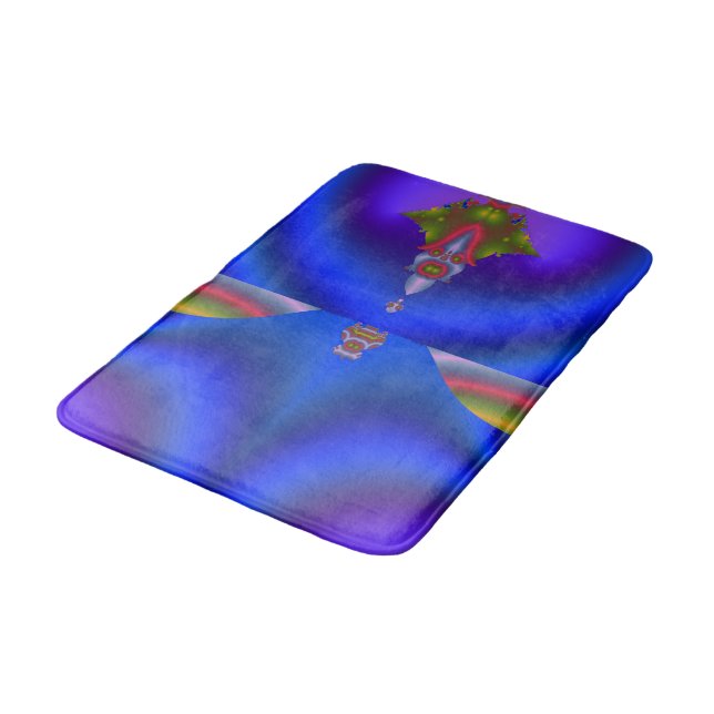 Deep Bluish Fractal Bath Mat (Angled)