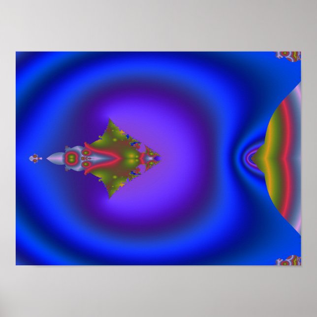 Deep Bluish Fractal Poster (Front)