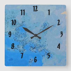 Deep Bluish Pastel Sky Square Wall Clock