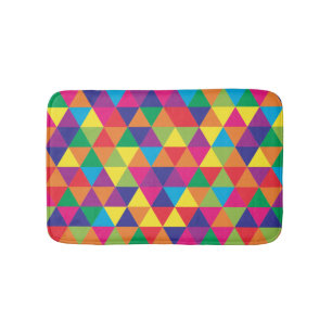 Deep Bright Triangles - Modern Abstract Pattern Bath Mat