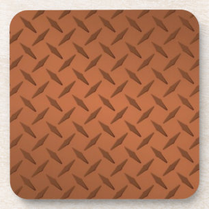 Deep Bronze Diamond Plate Pattern Coaster