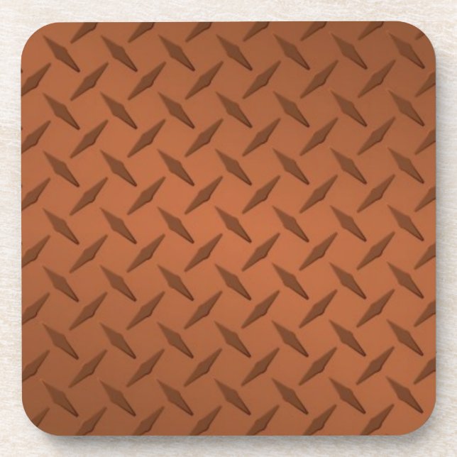 Deep Bronze Diamond Plate Pattern Coaster (Front)