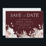 Deep Burgundy Blush Boho Floral Wedding Save The Date<br><div class="desc">Deep Burgundy Blush Boho Floral Wedding Save the Date

See matching collection in Niche and Nest Store</div>