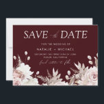 Deep Burgundy Blush Boho Floral Wedding Save The Date<br><div class="desc">Deep Burgundy Blush Boho Floral Wedding Save the Date

See matching collection in Niche and Nest Store</div>