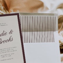 Deep Burgundy & Cream Pinstripe