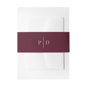 Deep Burgundy Elegant Classic Wedding Invitation Belly Band