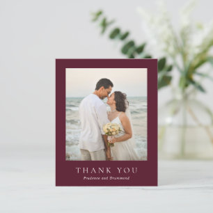 Deep Burgundy Elegant Classic Wedding Thank You