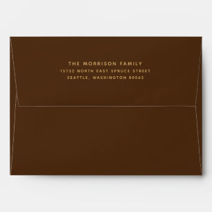 Deep Burgundy Gold Sans Serif Return Address Envel Envelope