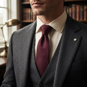 Deep Burgundy Oxblood Luxury Woven Twill Tie