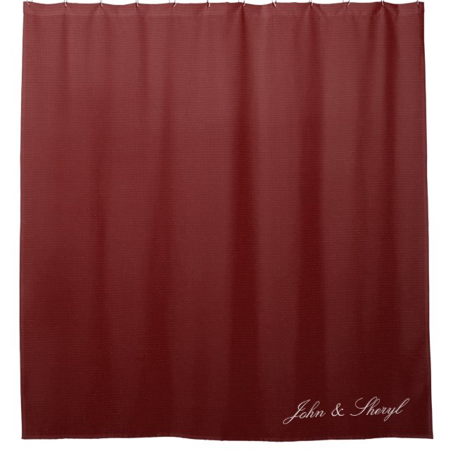Deep Burgundy Red Solid Colour Modern  Shower Curtain (Front)