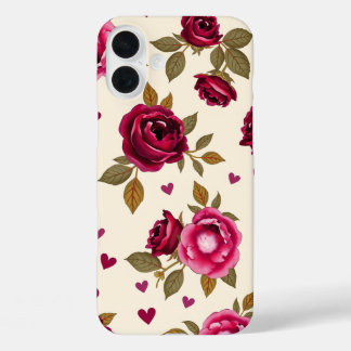Deep Burgundy Roses iPhone 16 Plus Case