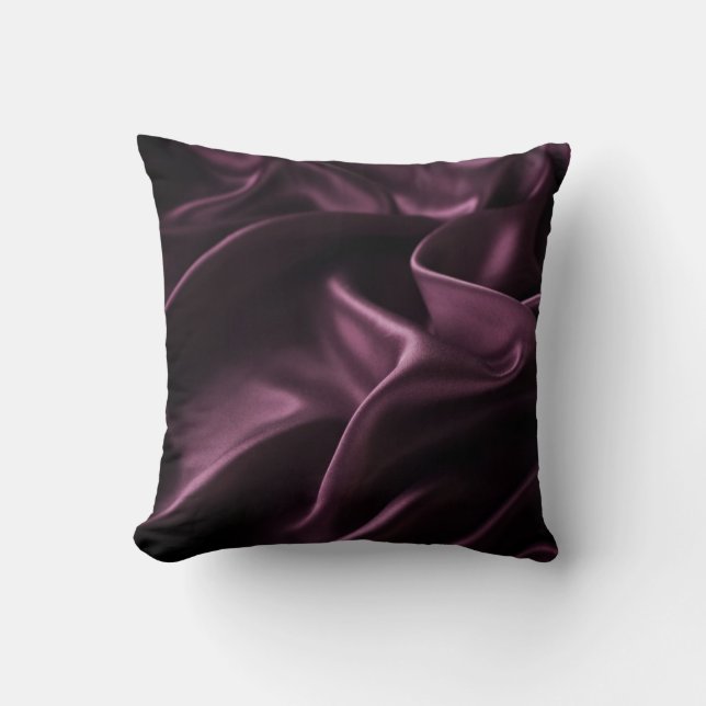deep burgundy vintage chic elegant satin silk cushion (Front)