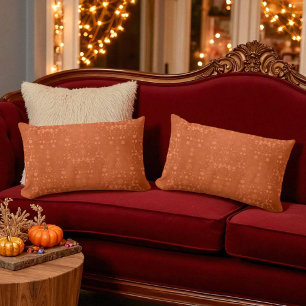 Deep Burnt Orange Fancy Damask Pattern Lumbar Cushion