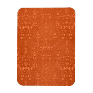 Deep Burnt Orange Fancy Damask Pattern Magnet