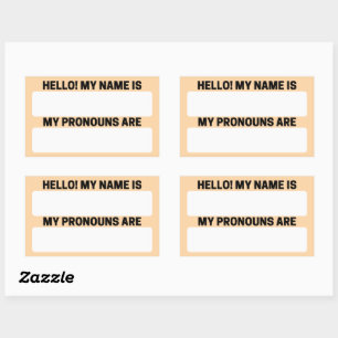 Deep Champagne Name & Pronoun Labels
