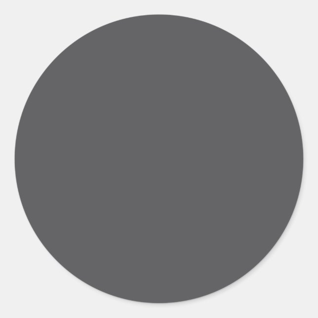 Deep Charcoal Grey Solid Colour Classic Round Sticker (Front)