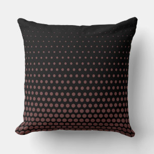 Deep Coffee Polka Dot Modern Black Cushion
