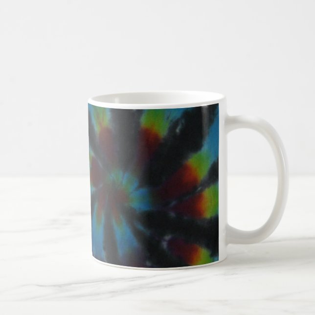 Deep Colour Spiral Swirl Tie Dye Coffee Mug (Right)