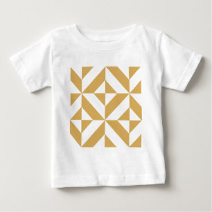 Deep Cool Gold Geometric Deco Cube Pattern Baby T-Shirt