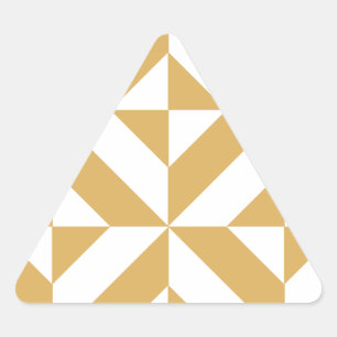 Deep Cool Gold Geometric Deco Cube Pattern Triangle Sticker