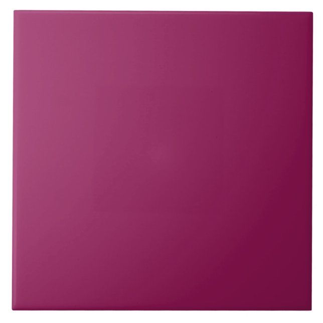 Deep Cranberry Pink Personalised Colour Background Tile (Front)