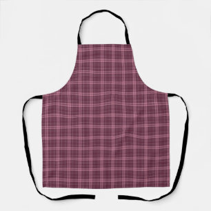 Deep Cranberry Red Tartan Plaid Apron