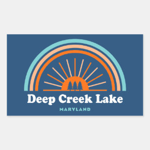Deep Creek Lake Maryland Rainbow Rectangular Sticker