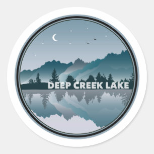 Deep Creek Lake Maryland Reflection Classic Round Sticker