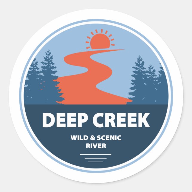 Deep Creek Wild And Scenic River Idaho Classic Round Sticker (Front)