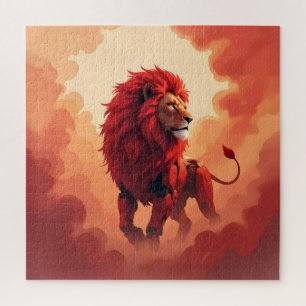 Deep Crimson Glow – The Lion of Burning Destiny.   Jigsaw Puzzle