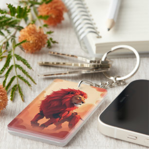 Deep Crimson Glow – The Lion of Burning Destiny. Key Ring