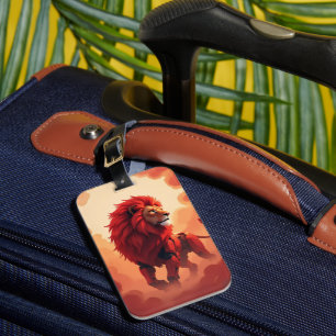 Deep Crimson Glow – The Lion of Burning Destiny. Luggage Tag