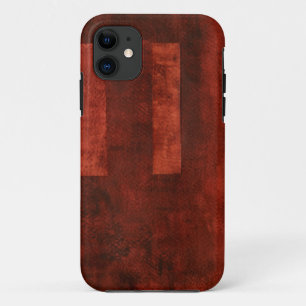 Deep Crimson Painting with Geometric Shapes iPhone 11 Case
