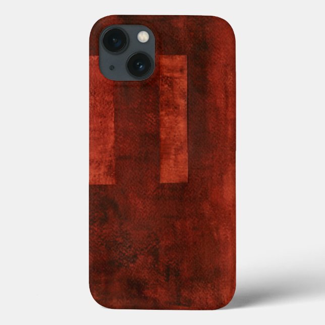 Deep Crimson Painting with Geometric Shapes Case-Mate iPhone Case (Back)