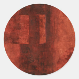 Deep Crimson Painting with Geometric Shapes Classic Round Sticker