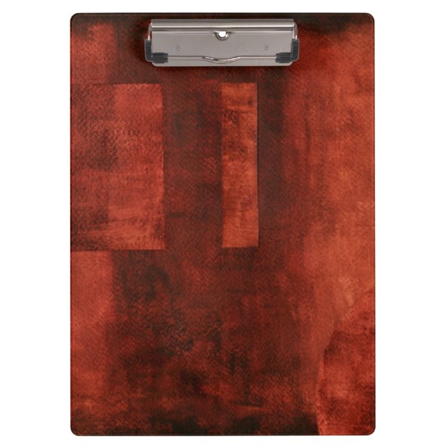 Deep Crimson Painting with Geometric Shapes Clipboard (Front)