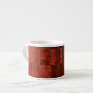 Deep Crimson Painting with Geometric Shapes Espresso Cup