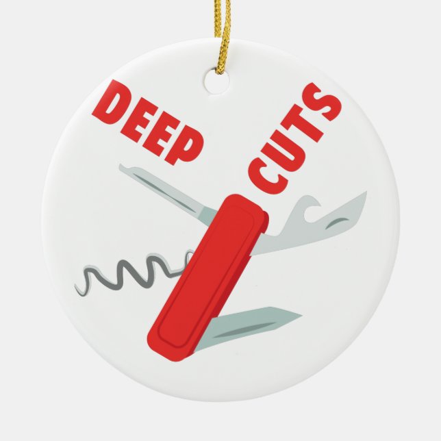 Deep Cuts Ceramic Tree Decoration (Front)
