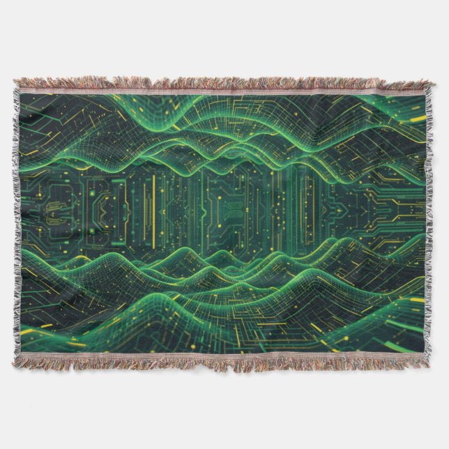 Deep Cyber Throw Blanket (Front)