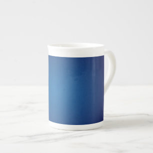 Deep Dark Blue Grainy Vignette Bone China Mug