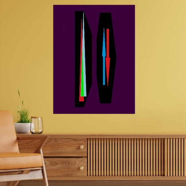 Deep dark mysterious purple art design modern poster (Living Room 2)