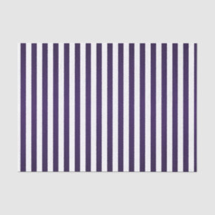 Deep Dark Purple and White Stripes Tissue Paper