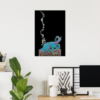 "Deep Descent" Octopus Fine Art Print