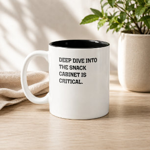 Deep Dive Snack Cabinet Critical Office Humour Two-Tone Coffee Mug