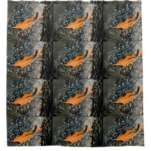 Deep diving mermaids shower curtain