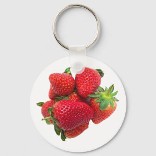 Deep dream strawberries image key ring