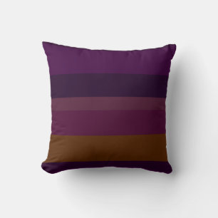 Deep Eggplant & Mustard Horizontal Stripes Cushion