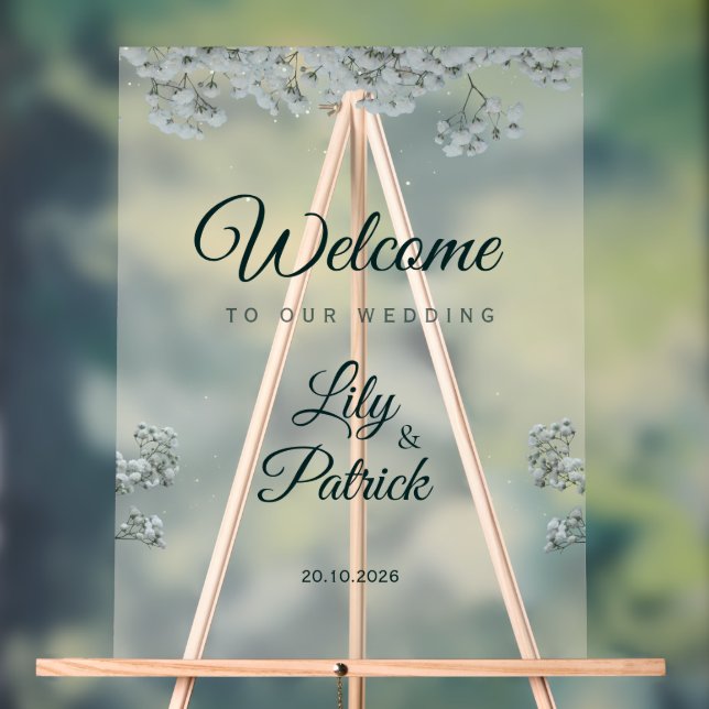 Deep emerald Green baby's breath  Acrylic Sign (Neutral)