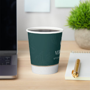 Deep Emerald Green Speciality Coffee Shop Paper Cu Cups